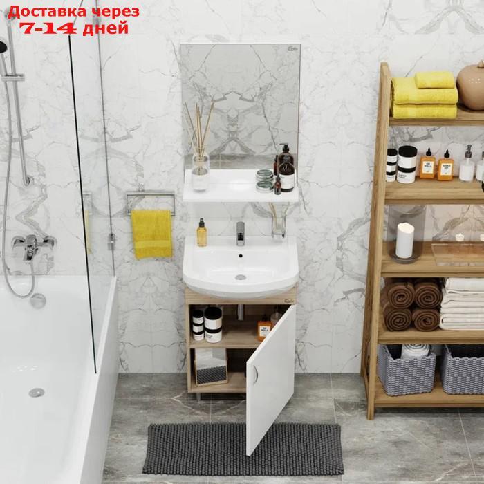 Комплект мебели Onika "ЭКО 52" сонома: Тумба для ванной + раковина + шкаф-зеркало - фото 3 - id-p226954975