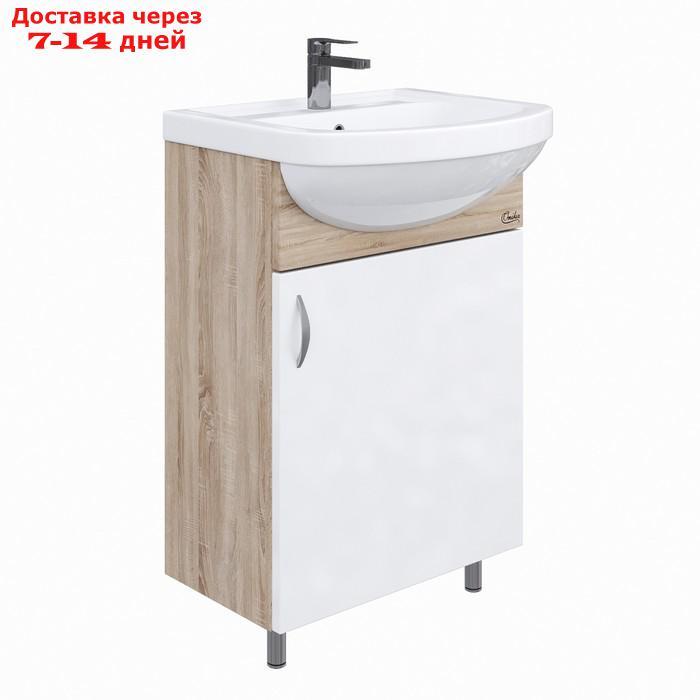 Комплект мебели Onika "ЭКО 52" сонома: Тумба для ванной + раковина + шкаф-зеркало - фото 4 - id-p226954975