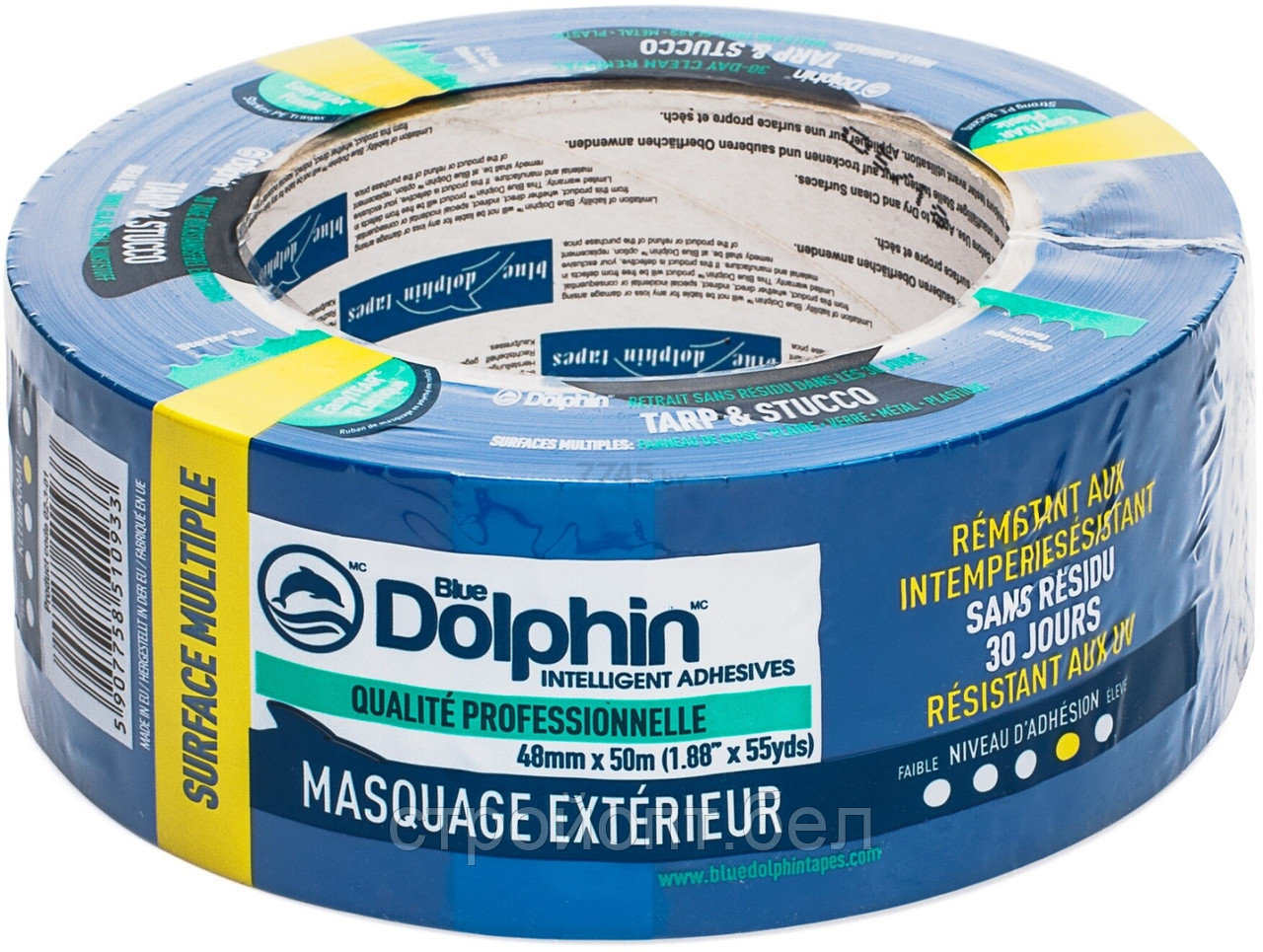 Малярная лента ПВХ Blue Dolphin PE, 50 м, 48 мм