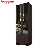 Шкаф 2-х дверный "Экон", 800×520×2300 мм, 3 ящика, зеркало, штанга и полки, цвет венге