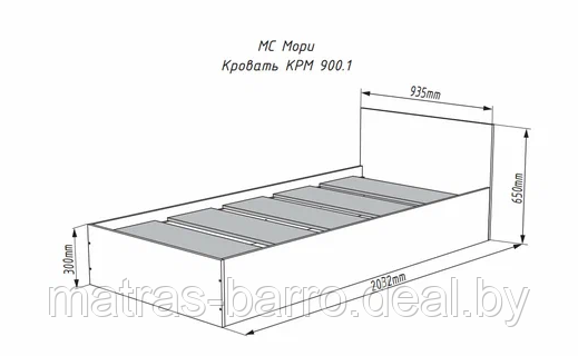 Односпальная кровать Мори КРМ 900.1 цвет белый - фото 8 - id-p10806995