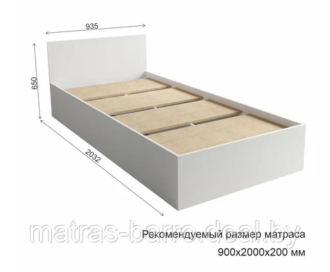 Односпальная кровать Мори КРМ 900.1 цвет белый - фото 5 - id-p10806995