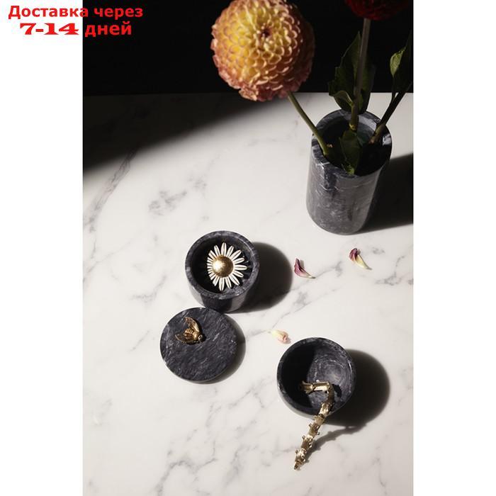 Шкатулка для украшений marm, D10,5х11,8 см, чёрный мрамор - фото 3 - id-p226970040
