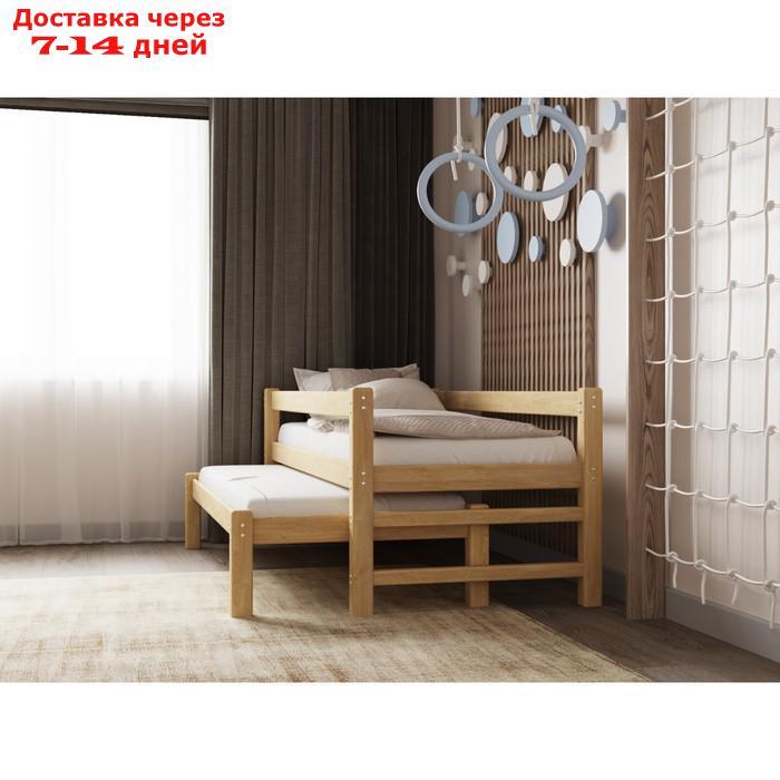 Кровать "Виго" с выдвижным спальным местом 2 в 1, 80 × 190 см, массив сосны, без покрытия - фото 3 - id-p226986113