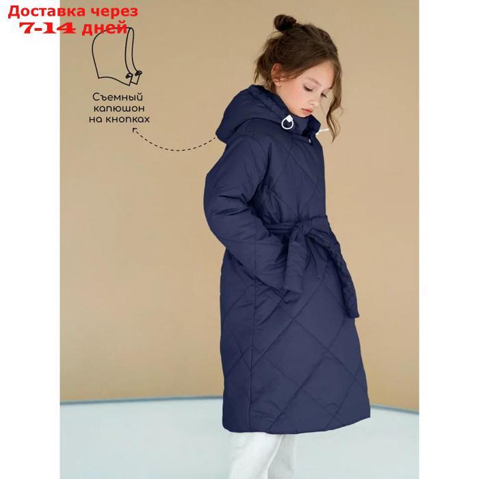 Пальто стёганое для девочек PRETTY, рост 140-146 см, цвет синий - фото 4 - id-p226976199