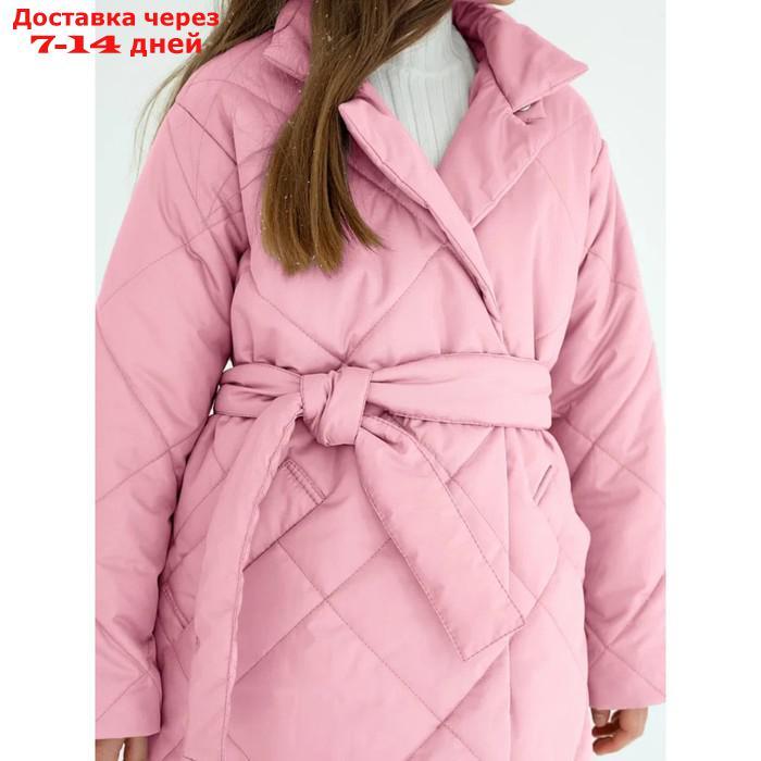 Пальто стёганое для девочек PRETTY, рост 140-146 см, цвет розовый - фото 8 - id-p226976200