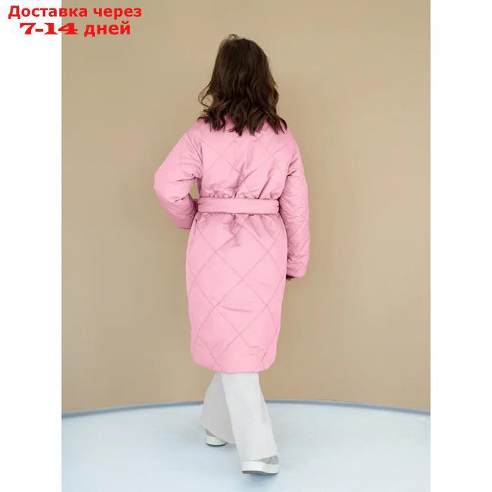 Пальто стёганое для девочек PRETTY, рост 140-146 см, цвет розовый - фото 9 - id-p226976200