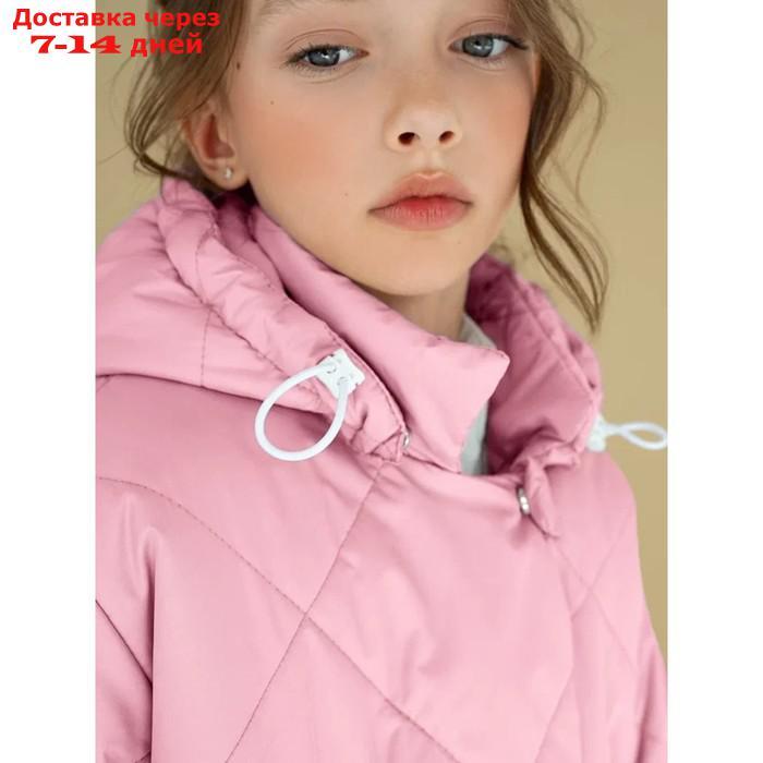 Пальто стёганое для девочек PRETTY, рост 140-146 см, цвет розовый - фото 10 - id-p226976200