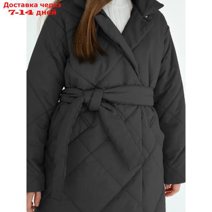 Пальто стёганое для девочек PRETTY, рост 140-146 см, цвет графит - фото 8 - id-p226976201