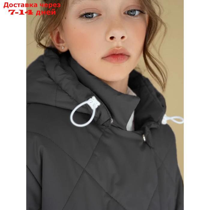 Пальто стёганое для девочек PRETTY, рост 140-146 см, цвет графит - фото 10 - id-p226976201