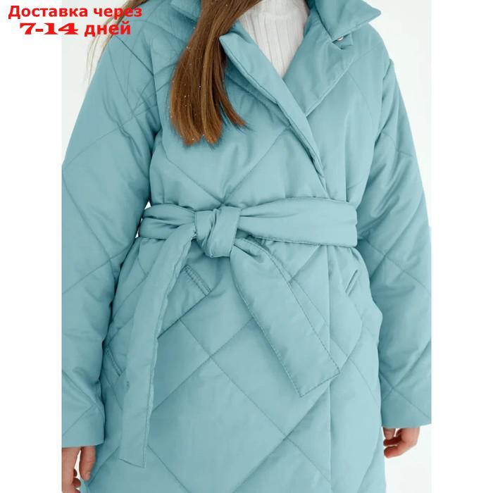 Пальто стёганое для девочек PRETTY, рост 140-146 см, цвет голубой - фото 8 - id-p226976202