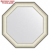 Зеркало Evoform в багетной раме, 78 мм, 69х69 см, цвет белая кожа с хромом
