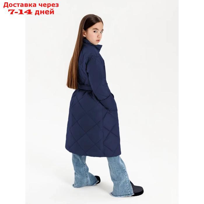 Пальто стёганое для девочек TRENDY, рост 134-140 см, цвет синий - фото 2 - id-p226976235