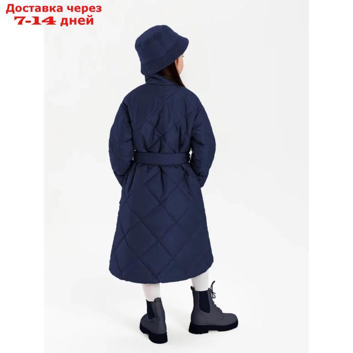 Пальто стёганое для девочек TRENDY, рост 134-140 см, цвет синий - фото 7 - id-p226976235