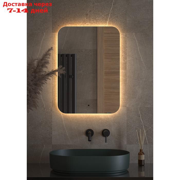 Зеркало с LED-подсветкой 21 Вт, 50x70 см, ИК - выключатель, тёплый белый свет - фото 3 - id-p226999387
