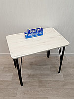 Обеденный стол на лофт опорах - Дуб крафт белый 1100, 700