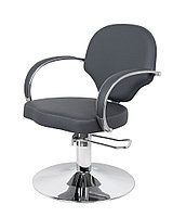 Асти, кресло клиента парикмахерское на диске, темно-серое