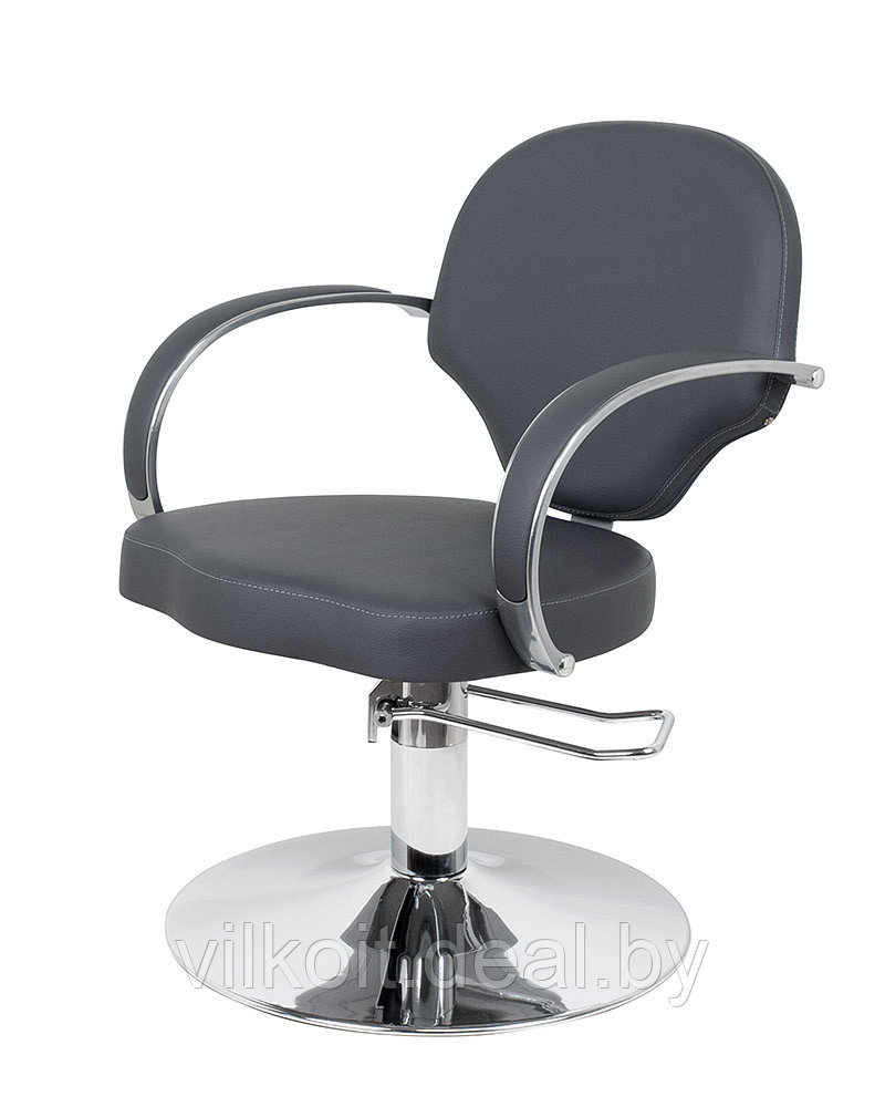 Асти, кресло клиента парикмахерское на диске, темно-серое - фото 1 - id-p227273615