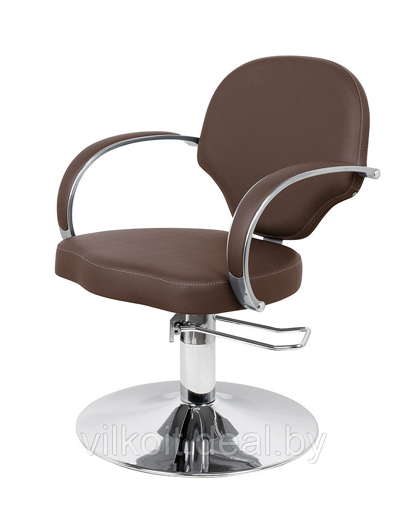 Кресло парикмахерское Асти на диске, коричневое - фото 1 - id-p227273618