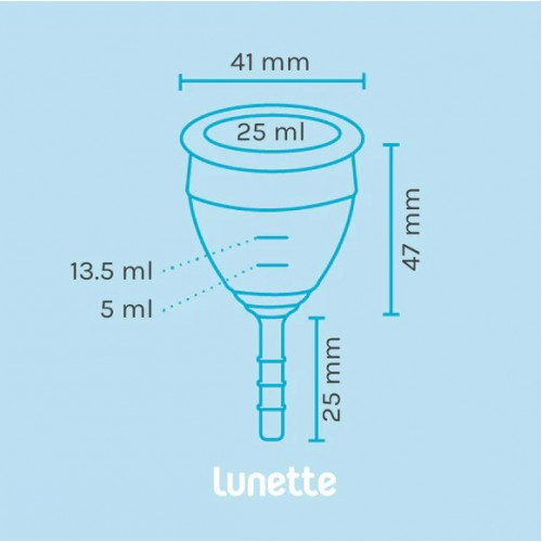 Менструальная чаша Lunette Cup 25 мл синяя - фото 4 - id-p227274801