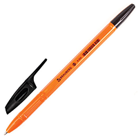 Ручка шариковая BRAUBERG «X-333 Orange», ЧЕРНАЯ, корпус оранжевый, узел 0,7 мм, линия письма 0,35 мм, 142410