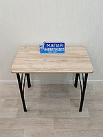 Обеденный стол на лофт опорах - Дуб крафт серый 1100, 700