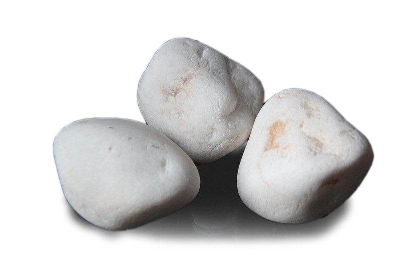 Камень Белый Кварц Отборный галтованный (ведро 10кг) - фото 6 - id-p84077924