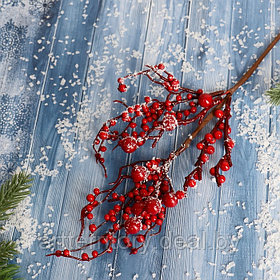 Веточка декоративная Сима-ленд Зимнее очарование, с подмёрзшими ягодами, 25 см
