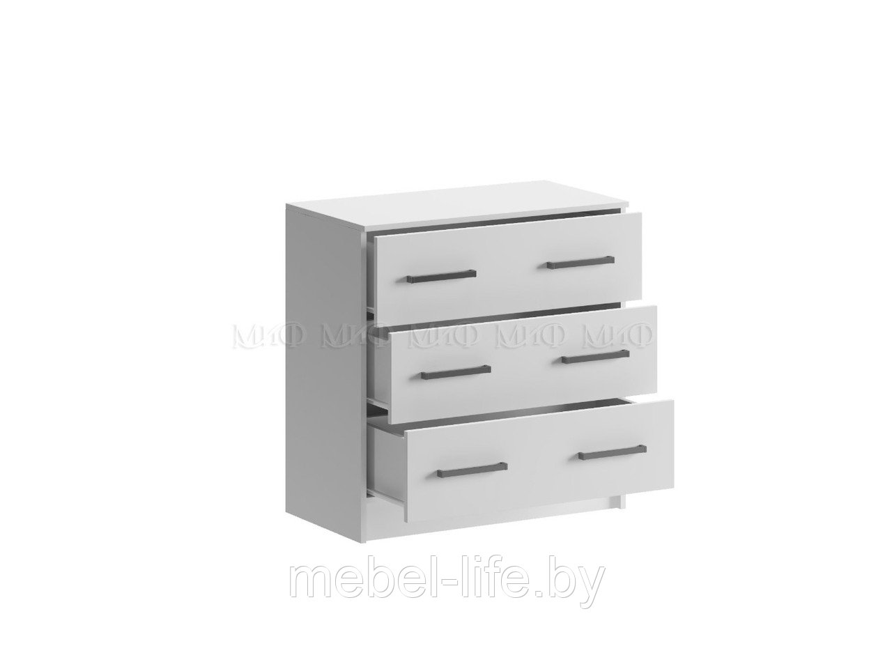 Комод Бася с 3-мя ящиками - Белый (МИФ)