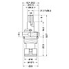 Кран-букса для смесителя, М18х1, квадрат, шток 7х9мм, 180°, металлокерам, 575-853, фото 2