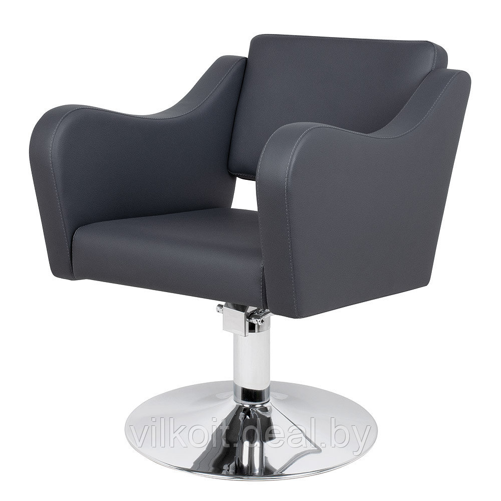 Лугано кресло клиента парикмахерское на диске, темно-серое - фото 1 - id-p227279930