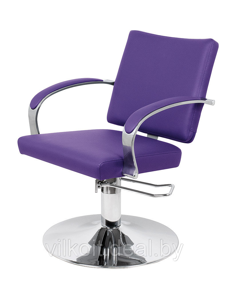 Престо кресло для стрижки в парикмахерскую на диске, фиолетовое. На заказ - фото 1 - id-p227279936