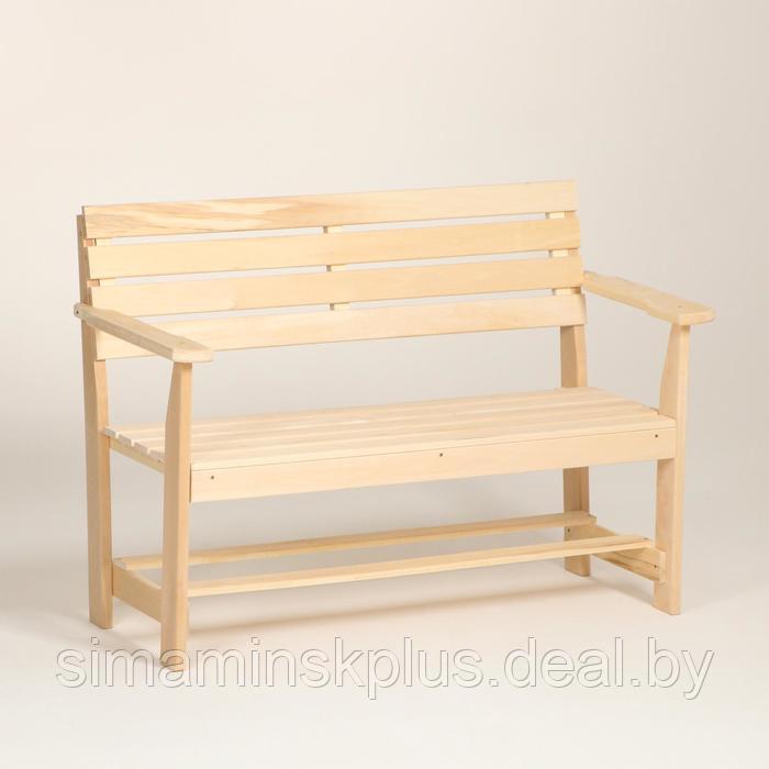 Скамейка с подлокотником, наличник 120×55×90см "Добропаровъ" - фото 1 - id-p227280443