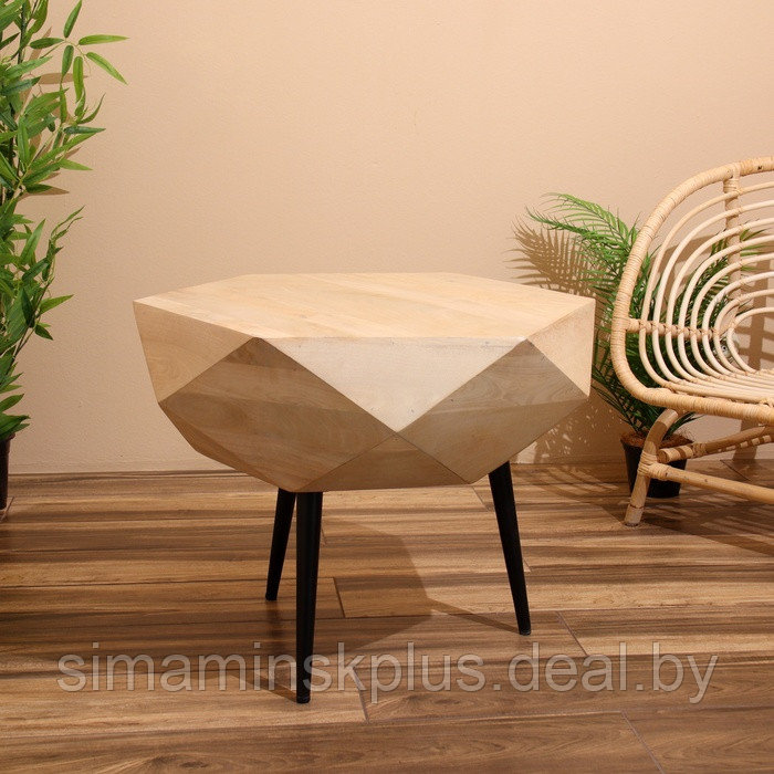 Столик кофейный 62х62х55 см, манговое дерево - фото 2 - id-p227280445