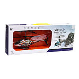 Вертолёт радиоуправляемый Victor, заряд от USB, свет, элементы из металла, цвет серый, фото 6