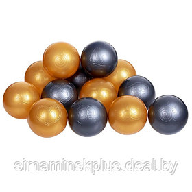 Шарики для сухого бассейна «Перламутровые», диаметр шара 7,5 см, набор 100 штук, цвет металлик