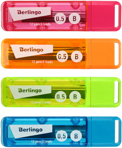 Грифели для автоматических карандашей Berlingo толщина грифеля 0,5 мм, твердость М, 12 шт. (корпус ассорти) - фото 3 - id-p227280962