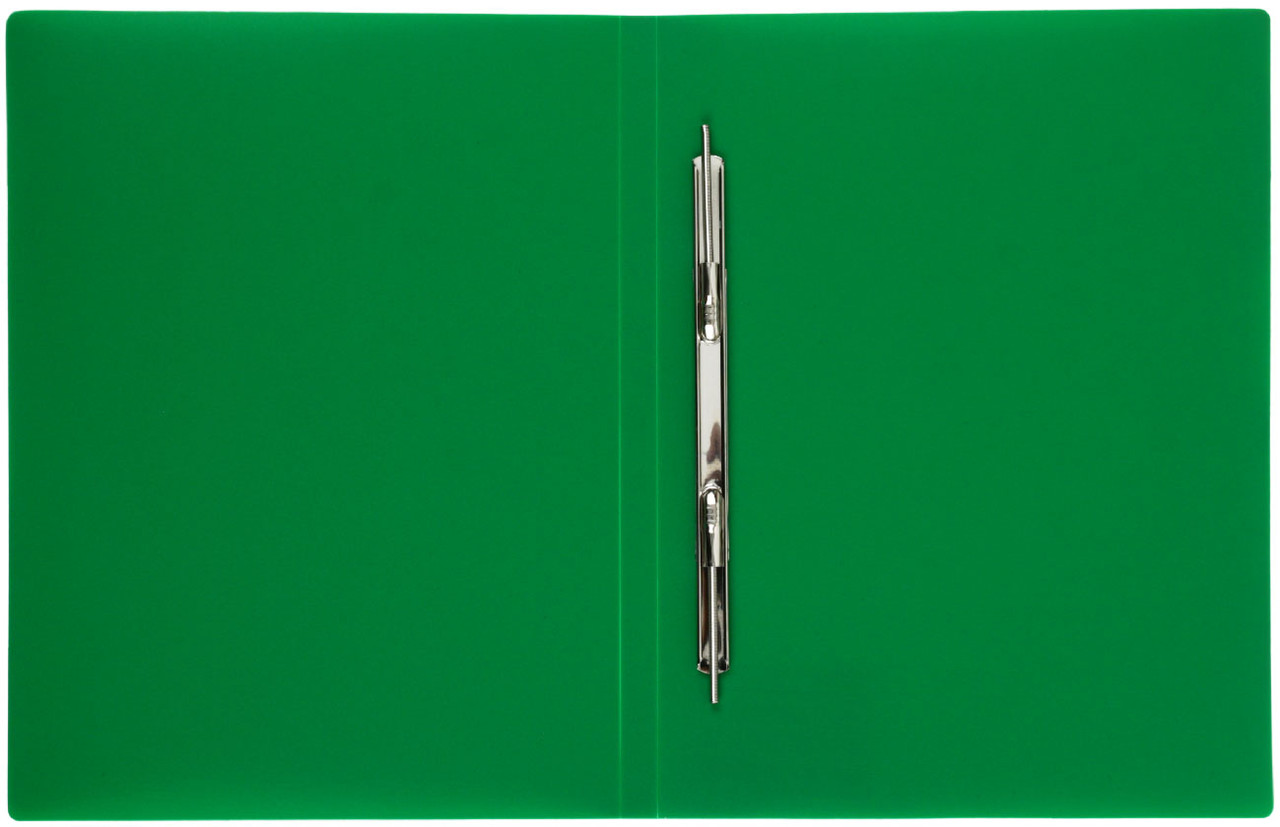 Папка-скоросшиватель пластиковая с пружиной «Стамм» толщина пластика 0,5 мм, зеленая