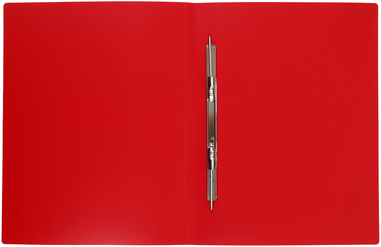 Папка-скоросшиватель пластиковая с пружиной «Стамм» толщина пластика 0,5 мм, красная