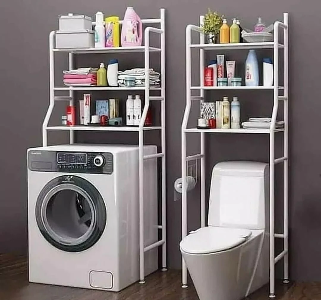 Стеллаж - полка напольная трёхъярусная Washing machine storage rack над бочком унитаза (шир. 47 см.) - фото 2 - id-p167327908