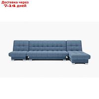Угловой модульный диван "Хьюстон 3", меканизм книжка, ППУ, велюр, цвет гелекси лайт 022