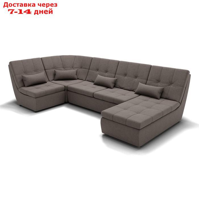 П-образный диван "Калифорния 4", механизм пума, угол левый, велюр, цвет гелекси лайт 005 - фото 1 - id-p227064821