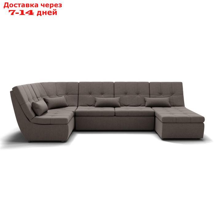 П-образный диван "Калифорния 4", механизм пума, угол левый, велюр, цвет гелекси лайт 005 - фото 2 - id-p227064821