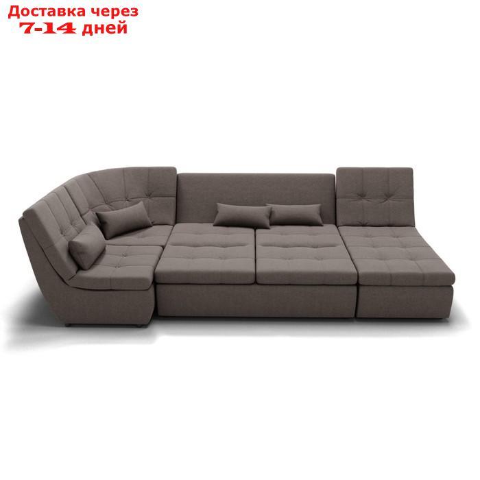 П-образный диван "Калифорния 4", механизм пума, угол левый, велюр, цвет гелекси лайт 005 - фото 4 - id-p227064821