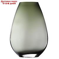 Декоративная ваза из дымчатого стекла, 17,3×9,4×25 см, цвет серый