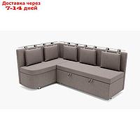 Угловой кухонный диван "Париж 1", механизм дельфин, угол левый, велюр, гелекси лайт 005