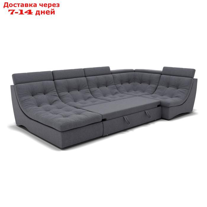 П-образный диван "Монако 4", механизм венеция, угол правый, велюр, цвет гелекси лайт 026 - фото 2 - id-p227065864