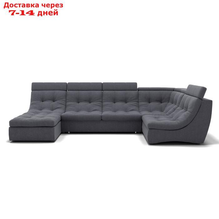 П-образный диван "Монако 4", механизм венеция, угол правый, велюр, цвет гелекси лайт 026 - фото 5 - id-p227065864