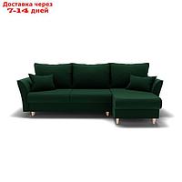 Угловой диван "Барселона 3", механизм пантограф, угол правый, велюр, цвет гелекси лайт 010