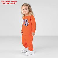 Костюм для девочки: свитшот и брюки, рост 86 см, цвет оранжевый